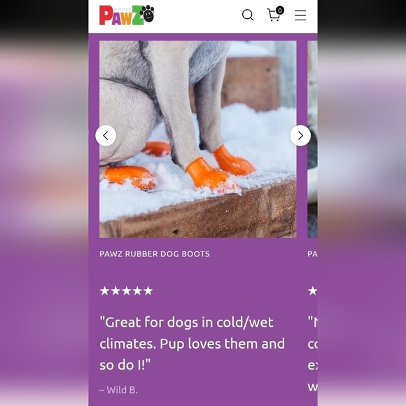 PawZ Rubber Dog Boots, size large 3-4", 28  boots Black & Purple - Picture 9 of 14